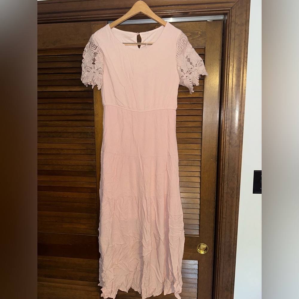 Petallush Pink Flutter Sleeve Midi Sundress